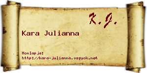 Kara Julianna névjegykártya